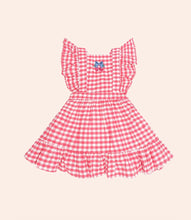 Load image into Gallery viewer, Cherry Bow Gingham Pinafore
